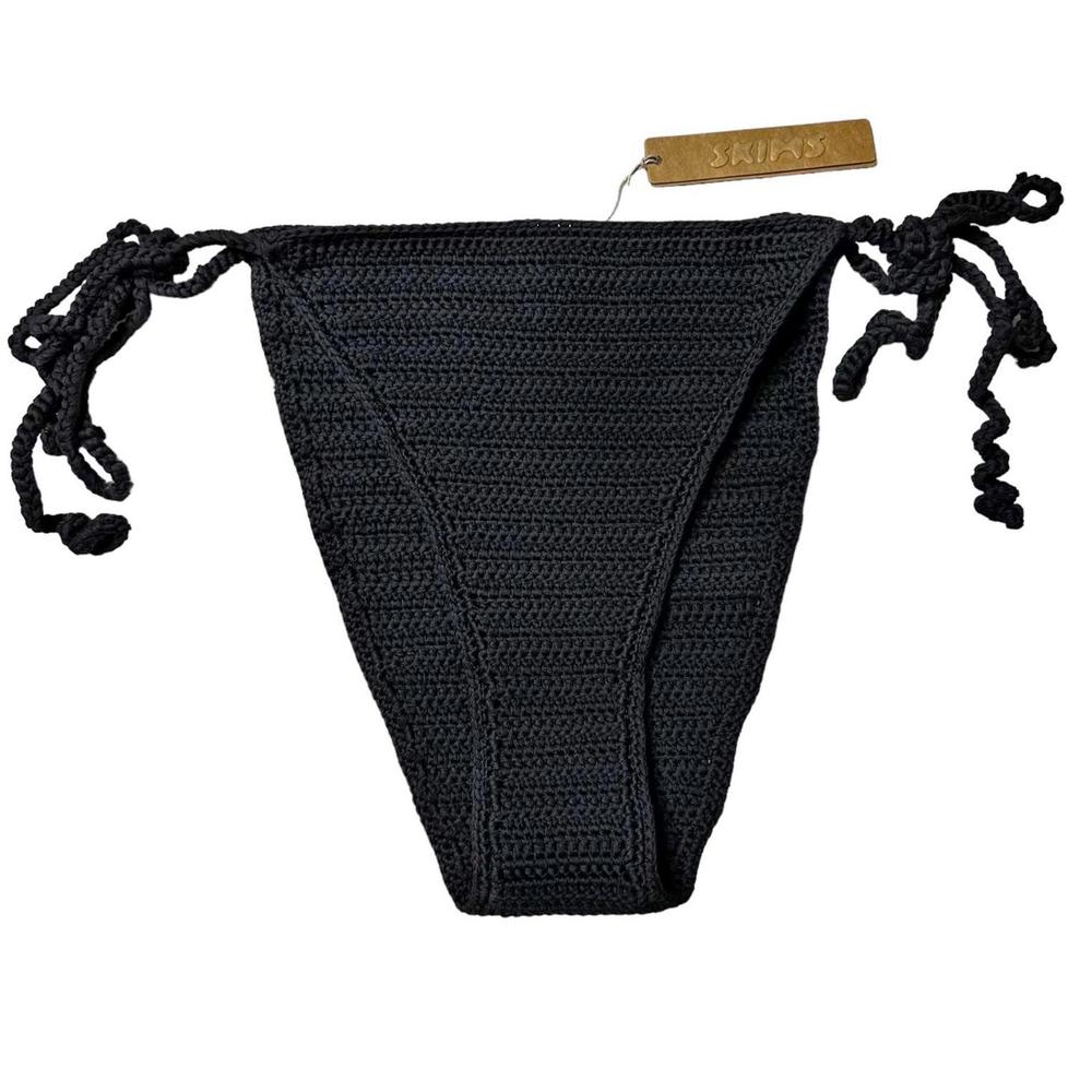 NWT Skims Crochet Swim Tie Bikini Bottoms in Onyx Women’s 2X